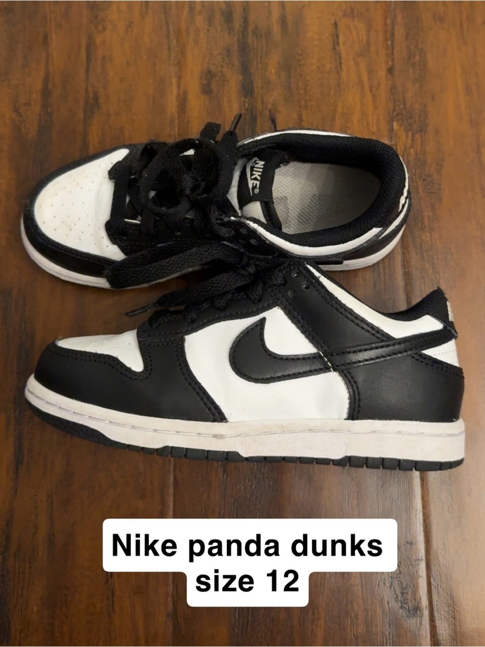 Nike Kids Black and White Dunk Low Sneakers